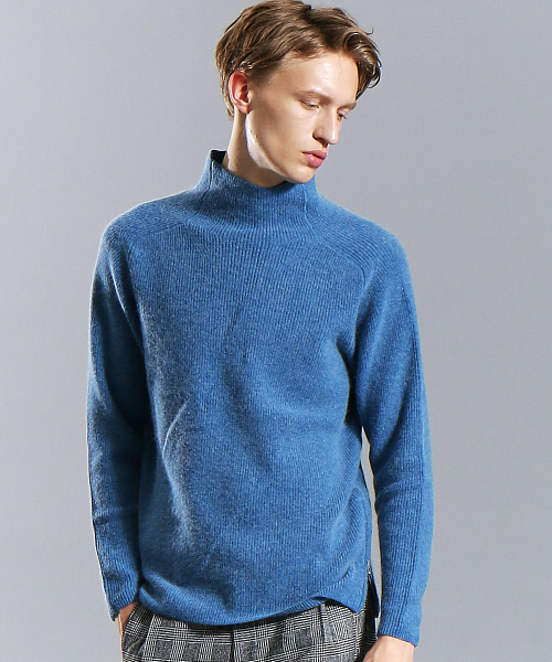 ABAHOUSE（アバハウス）の「ウールラクーンリブ編みタートルネック（ニット/セーター・メンズ・カーキ/チャコールグレー/ブルー/ベージュ・46/44/48）」の5枚目の写真