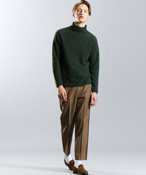 ABAHOUSE（アバハウス）の「ウールラクーンリブ編みタートルネック（ニット/セーター・メンズ・カーキ/チャコールグレー/ブルー/ベージュ・46/44/48）」の14枚目の写真