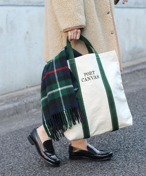 FRAMeWORK(フレームワーク)の「PORT CANVAS 配色トートバッグ◆(トートバッグ・レディース・ブラック/ベージュ/グリーン・フリー)」の3枚目の写真