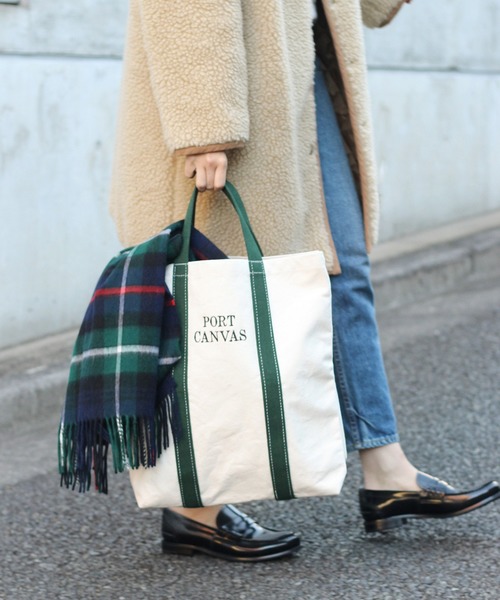 FRAMeWORK(フレームワーク)の「PORT CANVAS 配色トートバッグ◆(トートバッグ・レディース・ブラック/ベージュ/グリーン・フリー)」の22枚目の写真