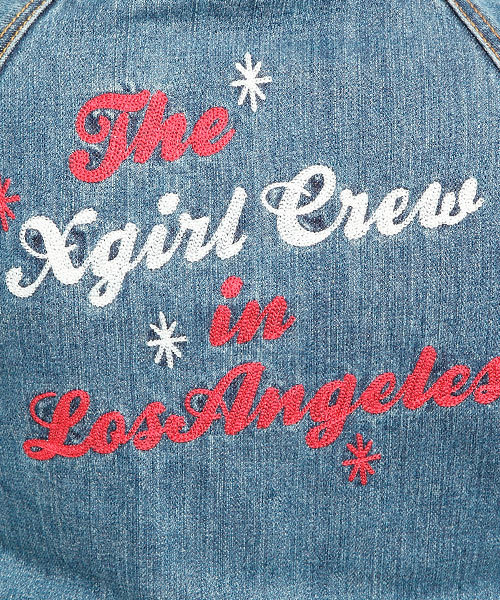 X-girl（エックスガール）の「X-girl CREW DENIM HOODIE JACKET（デニムジャケット・レディース・インディゴブルー/ライトインディゴブルー・1/2）」の9枚目の写真