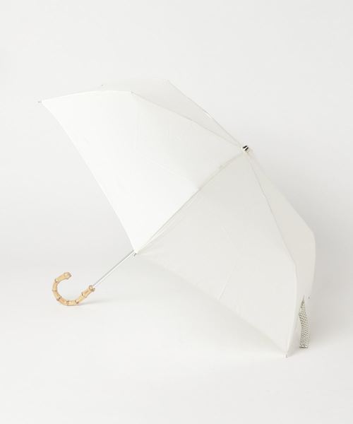 salle de bal（サルデバル）の「∴雨晴兼用 ボーダーかさ / ドットミニ折り畳み傘 竹手 ムジ/ドット 1311/1312（折りたたみ傘・レディース・ネイビー/レッド/ホワイト系その他/ホワイト系その他3/ブラック/ホワイト系その他2/オフホワイト/ピンク/ピンク系その他・FREE）」の2枚目の写真