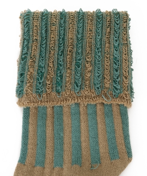 BEAMS BOY（ビームスボーイ）の「BEAMS BOY / 折り返し ストライプソックス（ソックス/靴下・レディース・ナチュラル/ベージュ/ネイビー・ONE SIZE）」の16枚目の写真