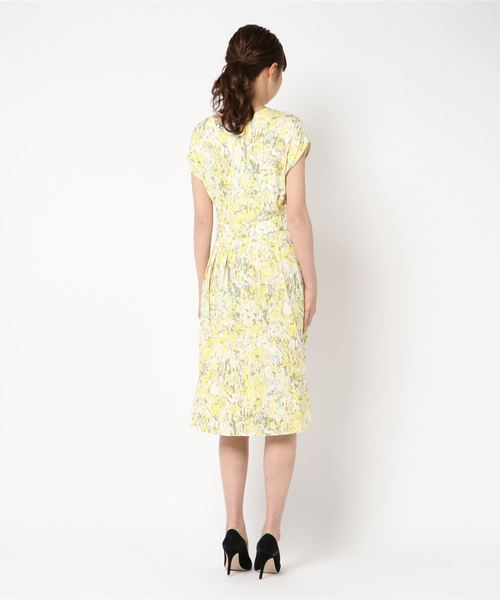 three dots(スリードッツ)の「パステルプリント ドレス(ワンピース・レディース・レモンイエロー・SMALL/X-SMALL/MEDIUM)」の2枚目の写真