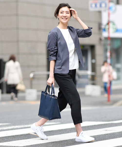 RIVE DROITE(リヴドロワ)の「コードストライプジャケット(テーラードジャケット・レディース・オフホワイト/ネイビー・FREE)」の9枚目の写真