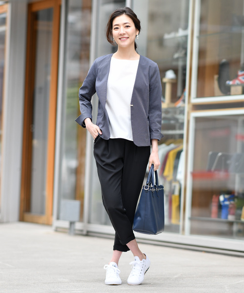 RIVE DROITE(リヴドロワ)の「コードストライプジャケット(テーラードジャケット・レディース・オフホワイト/ネイビー・FREE)」の10枚目の写真