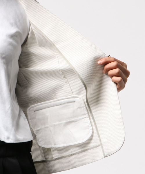 RIVE DROITE(リヴドロワ)の「コードストライプジャケット(テーラードジャケット・レディース・オフホワイト/ネイビー・FREE)」の5枚目の写真