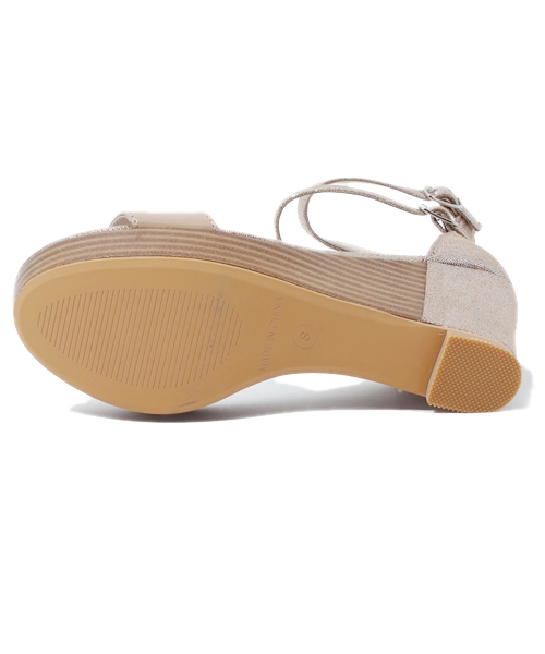 ORiental TRaffic（オリエンタルトラフィック）の「★ダブルストラップウエッジサンダル★3209（サンダル・レディース・ブラック/ベージュ/ピンク・SMALL/MEDIUM/LARGE/LL）」の5枚目の写真