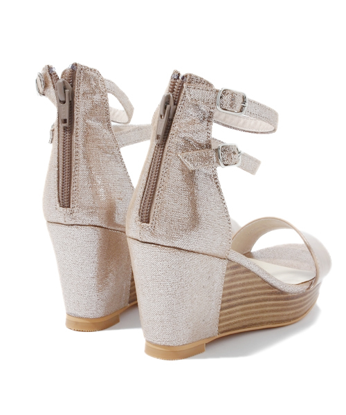 ORiental TRaffic（オリエンタルトラフィック）の「★ダブルストラップウエッジサンダル★3209（サンダル・レディース・ブラック/ベージュ/ピンク・SMALL/MEDIUM/LARGE/LL）」の6枚目の写真