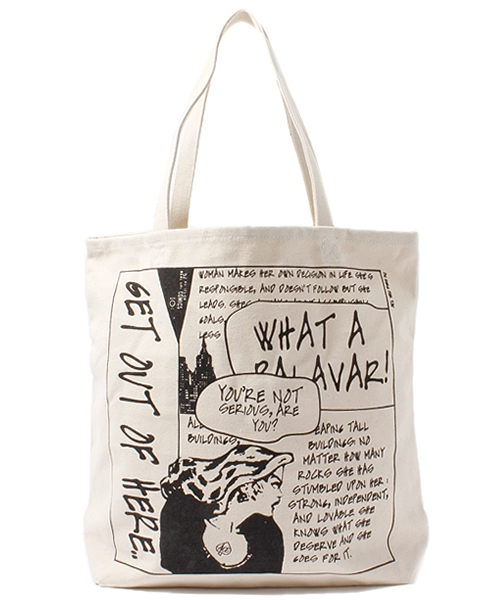 WEGO（ウィゴー）の「WEGO/コミックトートバッグ（トートバッグ・メンズ・ホワイト/ブラック・FREE）」の2枚目の写真