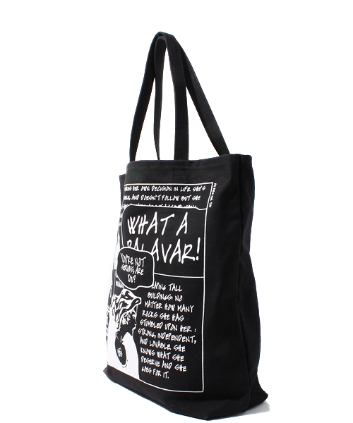 WEGO（ウィゴー）の「WEGO/コミックトートバッグ（トートバッグ・メンズ・ホワイト/ブラック・FREE）」の3枚目の写真