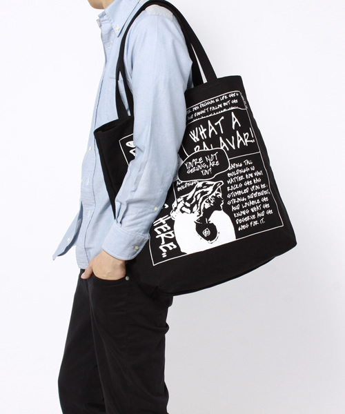 WEGO（ウィゴー）の「WEGO/コミックトートバッグ（トートバッグ・メンズ・ホワイト/ブラック・FREE）」の8枚目の写真