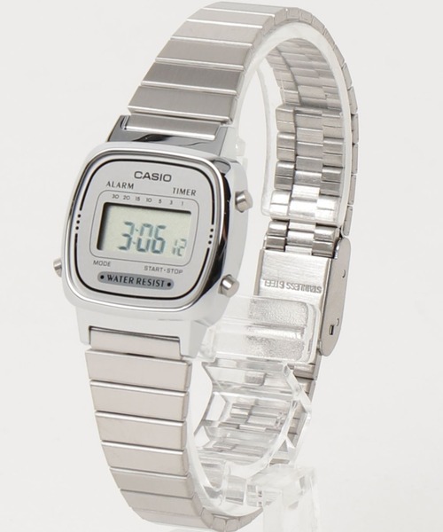 CASIO(カシオ)の「CASIO カシオ/ ミニデジタル腕時計 ステンレスバンド 軽量 レトロ ユニセックス //// LAメタルシリーズ(デジタル腕時計・メンズ・シルバー×ブラック/シルバー×ブルー/シルバー系その他/シルバー・FREE)」の5枚目の写真
