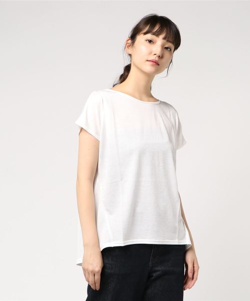 Willful by lipstar（ウィルフル バイ リップスター）の「【Willful by lipstar】ラメ天竺タックカットソー（Tシャツ/カットソー・レディース・ブラック/グレー/オフホワイト/グリーン・M）」の7枚目の写真