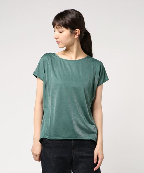 Willful by lipstar（ウィルフル バイ リップスター）の「【Willful by lipstar】ラメ天竺タックカットソー（Tシャツ/カットソー・レディース・ブラック/グレー/オフホワイト/グリーン・M）」の10枚目の写真