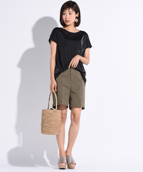 Willful by lipstar（ウィルフル バイ リップスター）の「【Willful by lipstar】ラメ天竺タックカットソー（Tシャツ/カットソー・レディース・ブラック/グレー/オフホワイト/グリーン・M）」の15枚目の写真