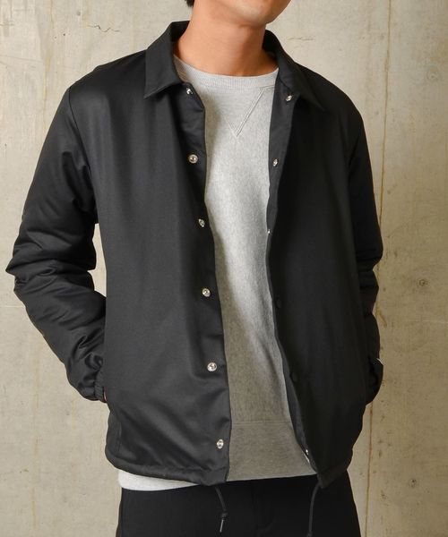 Champion（チャンピオン）の「Champion×SHIPS JET BLUE: 別注 スリーブロゴプリント コーチジャケット◇（ブルゾン・メンズ・ブラック/ブラウン/ネイビー・SMALL/MEDIUM/LARGE）」の4枚目の写真
