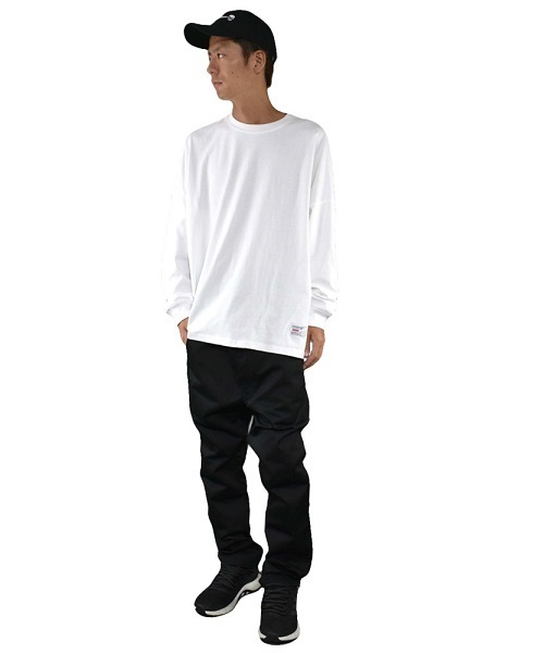 DOUBLE STEAL(ダブルスティール)の「Drop Shoulder Big Tee 長袖シャツ(Tシャツ/カットソー・メンズ・ホワイト/ブラック/グレー・MEDIUM/LARGE/X-LARGE)」の6枚目の写真