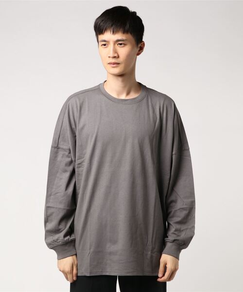 DOUBLE STEAL(ダブルスティール)の「Drop Shoulder Big Tee 長袖シャツ(Tシャツ/カットソー・メンズ・ホワイト/ブラック/グレー・MEDIUM/LARGE/X-LARGE)」の16枚目の写真