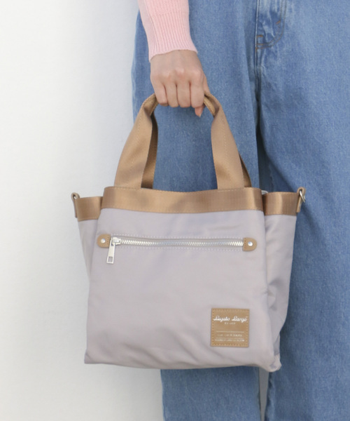 Legato Largo（レガートラルゴ）の「【Legato Largo】レガートラルゴ 撥水加工10ポケットミドルトートバッグ（ショルダーバッグ・レディース・ライトグレー/グレー/ブラック/オリーブ/ベージュ・FREE）」の3枚目の写真