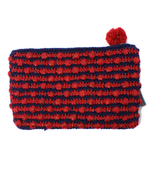 Another Edition（アナザーエディション）の「AE Ponpon CLT（クラッチバッグ・レディース・ブラック/レッド・フリー）」の4枚目の写真