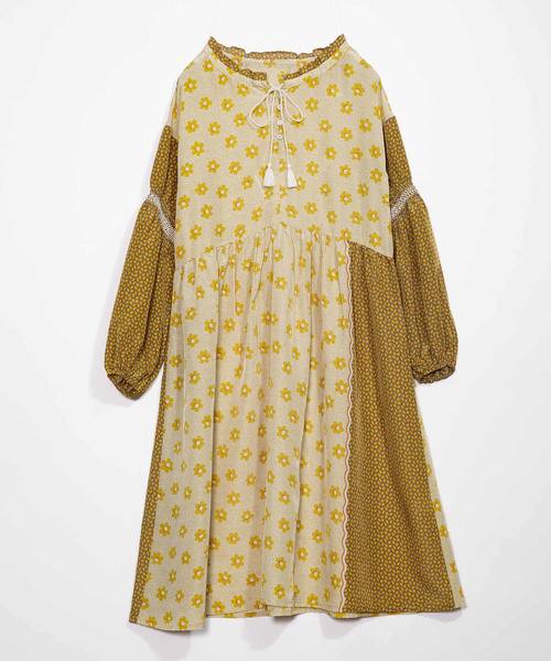 As Know As Pinky アズノゥアズピンキー の お花舞うmix柄ワンピース ワンピース Wear