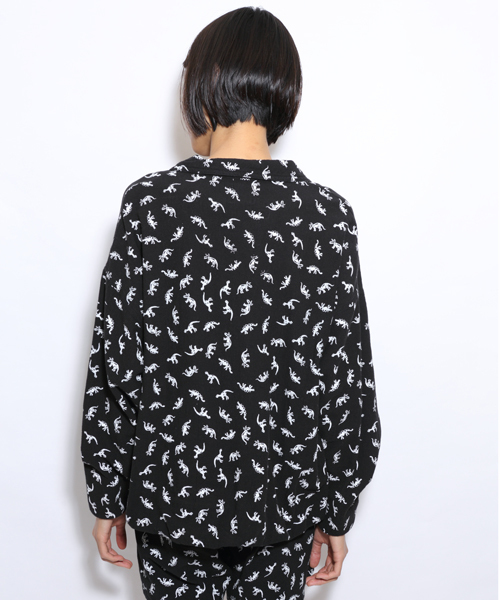 i（アイ）の「恐竜プリントZIPブルゾン（ブルゾン・レディース・ホワイト/ブラック・ﾌﾘ-）」の6枚目の写真
