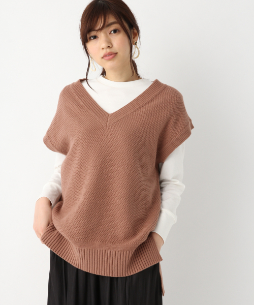 GLOBAL WORK（グローバルワーク）の「カノコBIGベスト/823694（ベスト・レディース・ベージュ/ネイビー/ブラウン・FREE）」の2枚目の写真