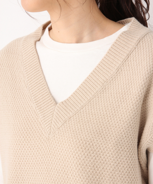 GLOBAL WORK（グローバルワーク）の「カノコBIGベスト/823694（ベスト・レディース・ベージュ/ネイビー/ブラウン・FREE）」の10枚目の写真