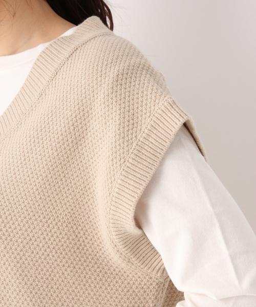 GLOBAL WORK（グローバルワーク）の「カノコBIGベスト/823694（ベスト・レディース・ベージュ/ネイビー/ブラウン・FREE）」の11枚目の写真