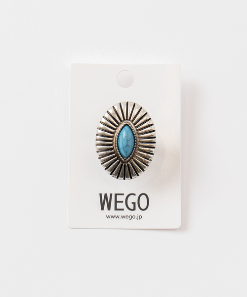 WEGO（ウィゴー）の「WEGO/ビッグコンチョリング（リング・レディース・サックスブルー/レッド・FREE）」の2枚目の写真