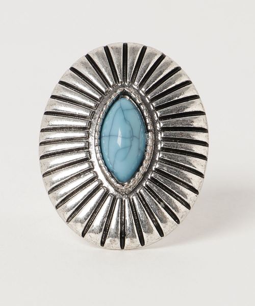 WEGO（ウィゴー）の「WEGO/ビッグコンチョリング（リング・レディース・サックスブルー/レッド・FREE）」の5枚目の写真