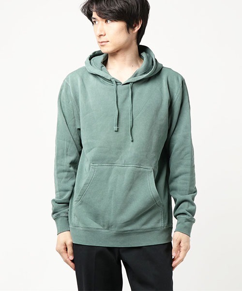 INDEPENDENT（インディペンデント）の「【Independent Trading Co】UNISEX MIDWEIGHT PIGMENT DYED HOODIE (UN)（スウェット・メンズ・ピンク/ミント/ベージュ/ブルー/サックスブルー/グリーン/ブラック/イエロー/マルーン・MEDIUM/SMALL）」の4枚目の写真