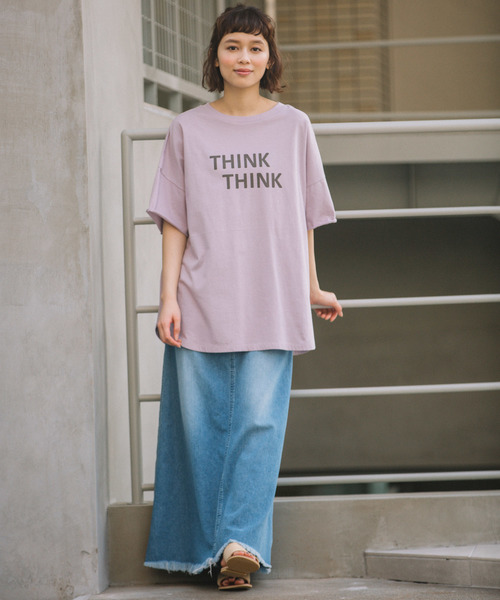 Munich（ミューニック）の「ロゴプリント ビッグシルエット Tシャツ（Tシャツ/カットソー・レディース・ホワイト/ベージュ/カーキ/ラベンダー/ピンク・FREE）」の20枚目の写真