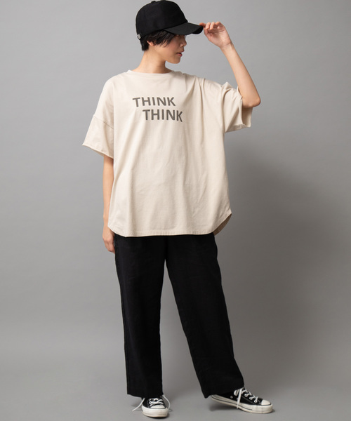 Munich（ミューニック）の「ロゴプリント ビッグシルエット Tシャツ（Tシャツ/カットソー・レディース・ホワイト/ベージュ/カーキ/ラベンダー/ピンク・FREE）」の15枚目の写真