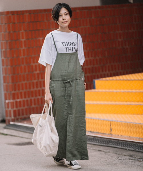 Munich（ミューニック）の「ロゴプリント ビッグシルエット Tシャツ（Tシャツ/カットソー・レディース・ホワイト/ベージュ/カーキ/ラベンダー/ピンク・FREE）」の8枚目の写真