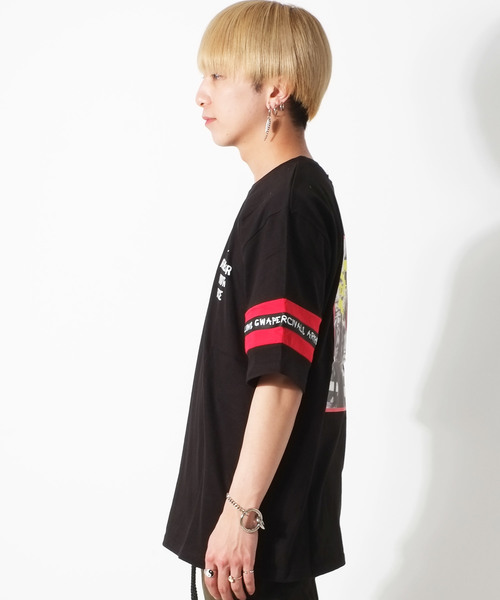 ATTI(アッティ)の「袖テープ叩き付け半袖Tシャツ/カットソー(Tシャツ/カットソー・メンズ・ブラック/オレンジ/ホワイト・FREE)」の12枚目の写真