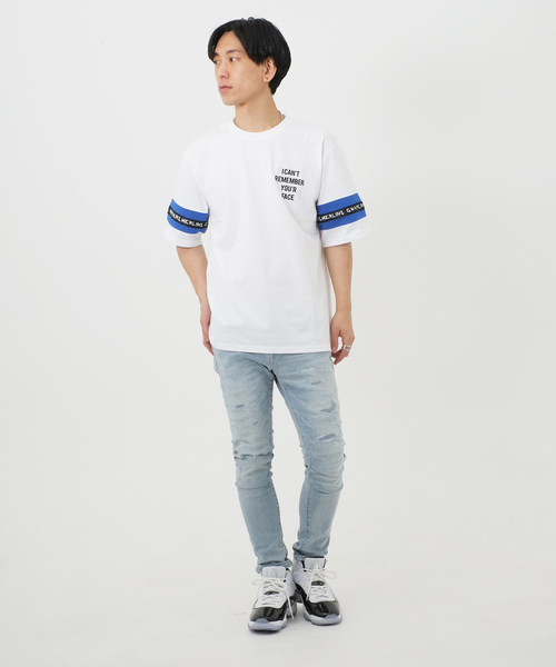 ATTI(アッティ)の「袖テープ叩き付け半袖Tシャツ/カットソー(Tシャツ/カットソー・メンズ・ブラック/オレンジ/ホワイト・FREE)」の14枚目の写真
