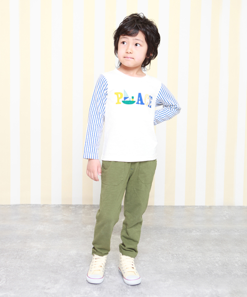 RAGMART(ラグマート)の「袖切り替えTシャツ(Tシャツ/カットソー・キッズ・ネイビー/グレー/アイボリー・110cm/100cm/120cm/130cm)」の11枚目の写真