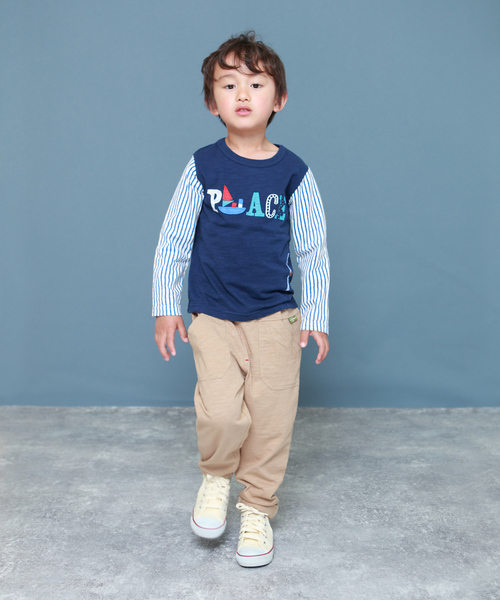 RAGMART(ラグマート)の「袖切り替えTシャツ(Tシャツ/カットソー・キッズ・ネイビー/グレー/アイボリー・110cm/100cm/120cm/130cm)」の15枚目の写真