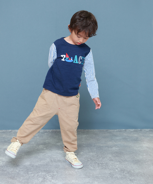 RAGMART(ラグマート)の「袖切り替えTシャツ(Tシャツ/カットソー・キッズ・ネイビー/グレー/アイボリー・110cm/100cm/120cm/130cm)」の16枚目の写真