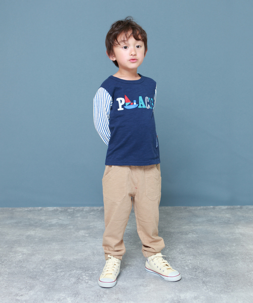 RAGMART(ラグマート)の「袖切り替えTシャツ(Tシャツ/カットソー・キッズ・ネイビー/グレー/アイボリー・110cm/100cm/120cm/130cm)」の17枚目の写真
