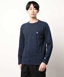 【Champion】C3-P401 / チャンピオン 胸 袖 Cロゴ刺繍 長袖Tシャツ