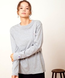 【Champion】C3-P401 / チャンピオン 胸 袖 Cロゴ刺繍 長袖Tシャツ
