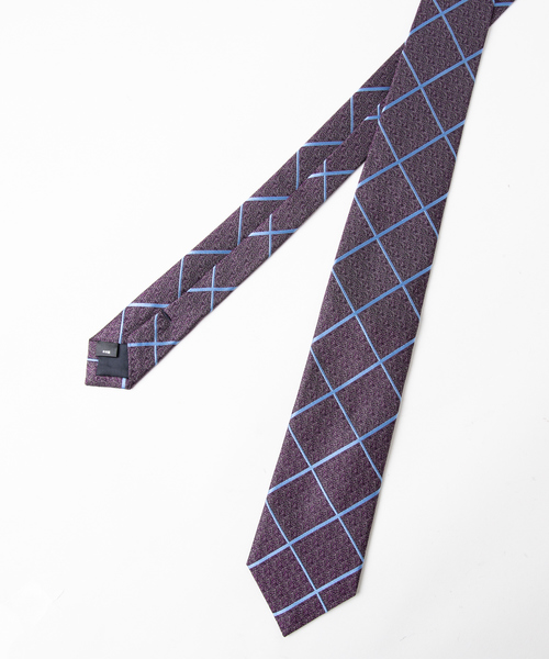 RECENCY OF MINE（リーセンシー オブ マイン）の「【Recency of Mine】英国ペーンチェックネクタイ（ネクタイ・メンズ・パープル/チャコールグレー・フリー）」の4枚目の写真