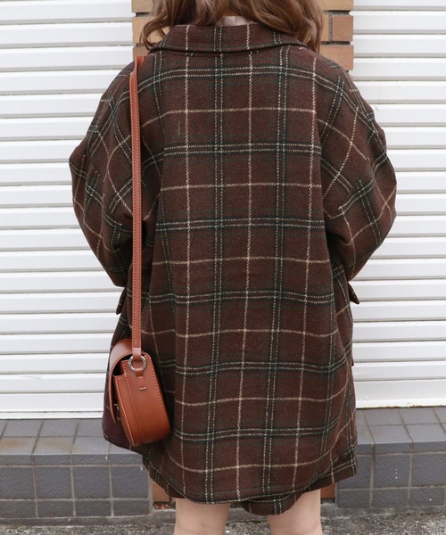 PairPair（ペアペア）の「チェック柄ダブルジャケット（テーラードジャケット・レディース・ベージュ/ブラウン系その他・FREE）」の10枚目の写真