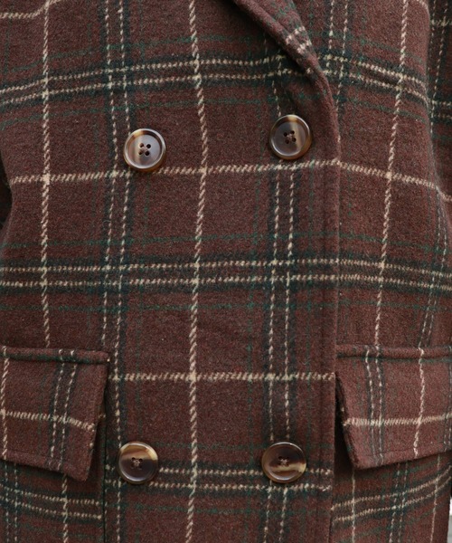 PairPair（ペアペア）の「チェック柄ダブルジャケット（テーラードジャケット・レディース・ベージュ/ブラウン系その他・FREE）」の14枚目の写真