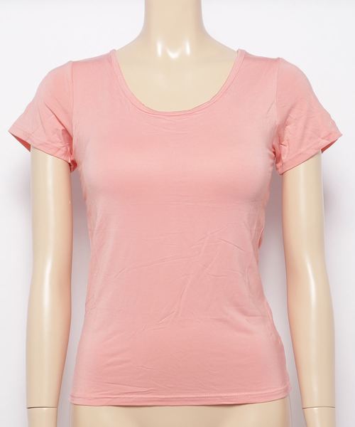 Lace Ladies(レースレディース)の「カップ付き半袖Tシャツ トップスインナー(Tシャツ/カットソー・レディース・グレー/ライトブルー/ライトピンク/ホワイト/ブラック・L/S/XL/M/XXL)」の7枚目の写真