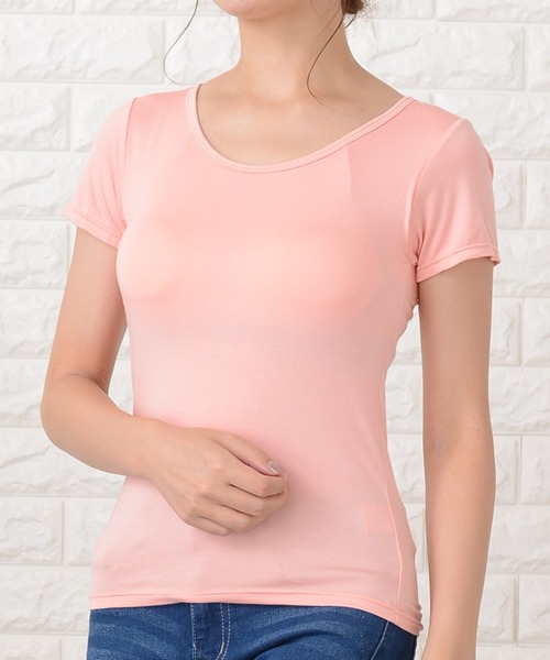 Lace Ladies(レースレディース)の「カップ付き半袖Tシャツ トップスインナー(Tシャツ/カットソー・レディース・グレー/ライトブルー/ライトピンク/ホワイト/ブラック・L/S/XL/M/XXL)」の20枚目の写真