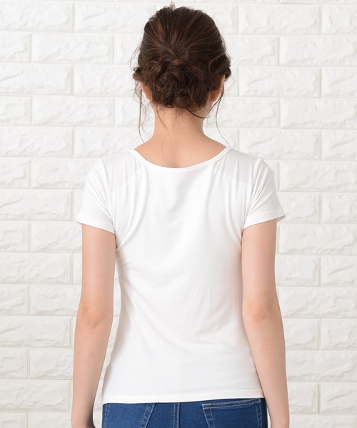 Lace Ladies(レースレディース)の「カップ付き半袖Tシャツ トップスインナー(Tシャツ/カットソー・レディース・グレー/ライトブルー/ライトピンク/ホワイト/ブラック・L/S/XL/M/XXL)」の17枚目の写真